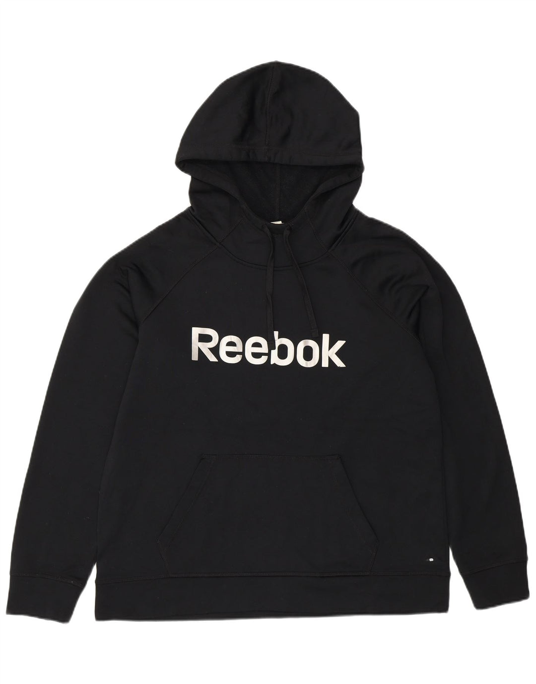REEBOK Womens Graphic Hoodie Jumper UK 18 XL Black Polyester