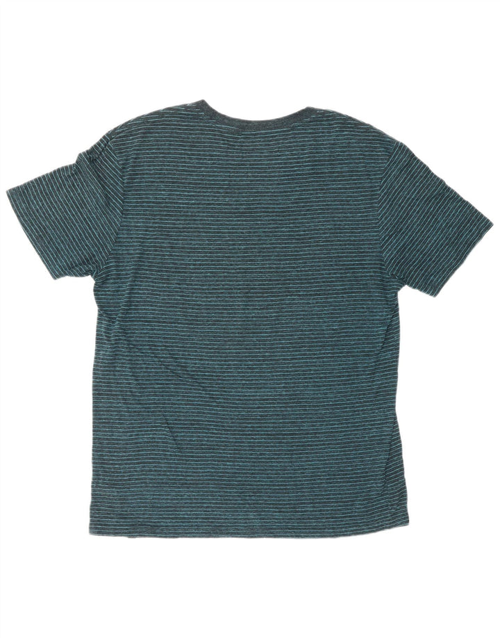 HURLEY Herre Premium Fit Grafisk T-shirt Top Stor Blå Nålestribet Polyester