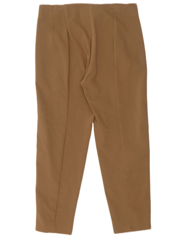 Massimo Dutti Dame Højtaljede Casual Bukser EU 42 Large W32 L27 Beige