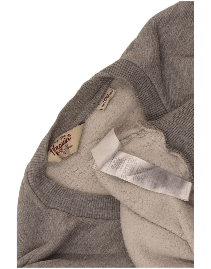 Penguin Herre Grafisk Sweatshirt Jumper Lille Grå Bomuld
