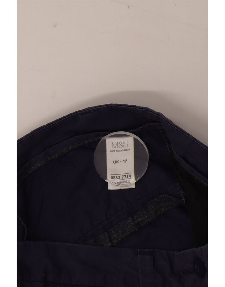 MARKS & SPENCER Chino-shorts til kvinder UK 12 Medium W30 Marineblå Bomuld