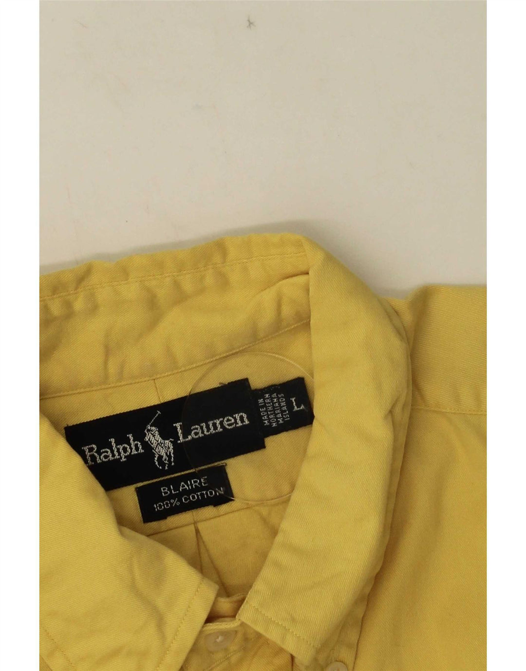 Ralph Lauren Kortærmet Herreskjorte Stor Gul Bomuld