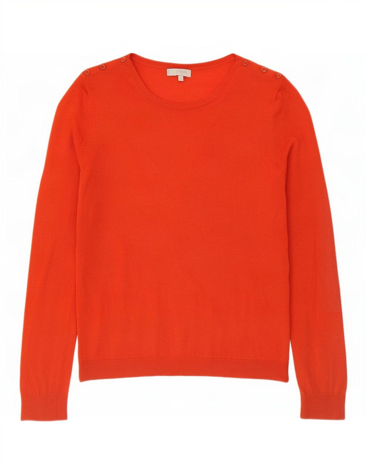 Hobbs Dame Boat Neck Jumper Sweater UK 14 Large Orange Wool