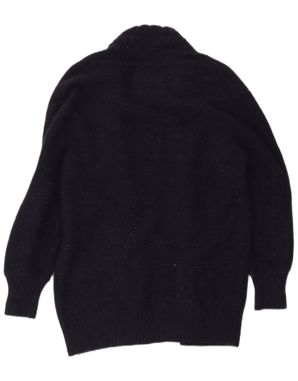 Jack Wills Womens Oversized Longline Cardigan Sweater UK 10 Small Navy Blue