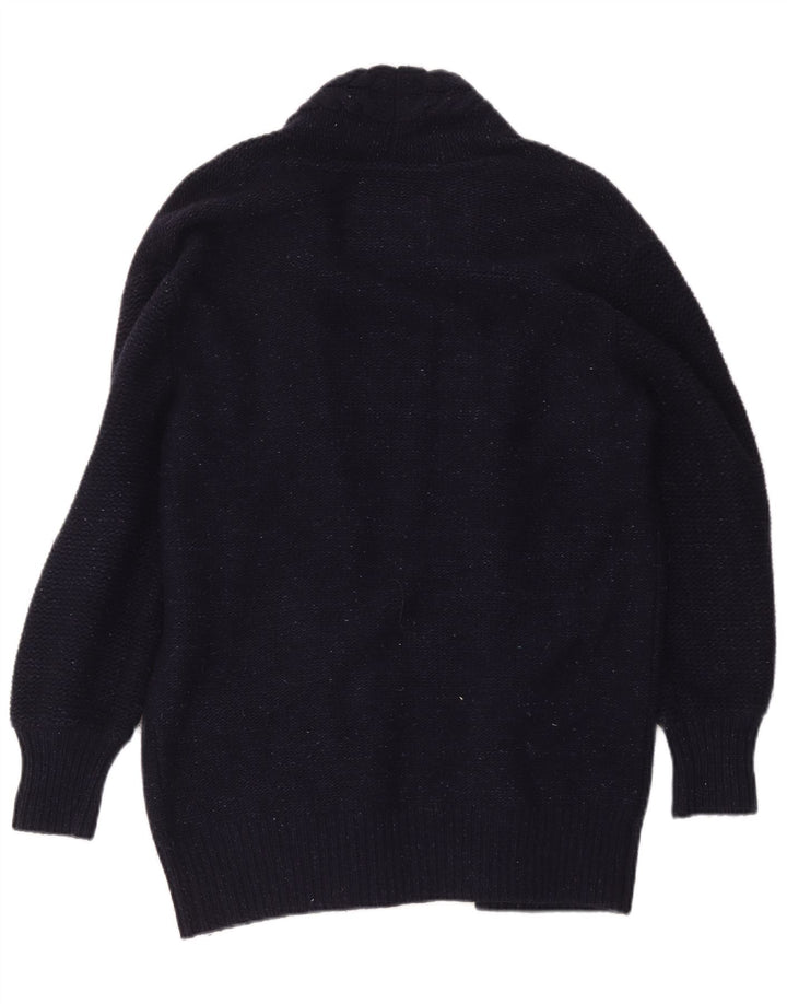 Jack Wills Dame Oversized Longline Cardigan Sweater UK 10 Small Navy Blue