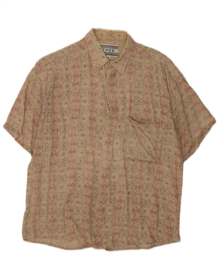 Tipo' S Kortærmet Herreskjorte Medium Beige Geometrisk Rayon