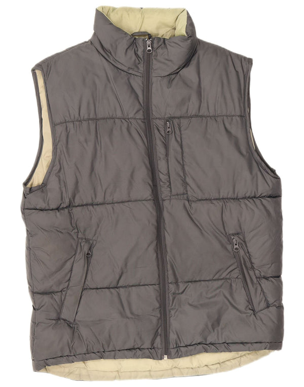 Jack & Jones Polstret Gilet UK 14 Medium Grey Nylon