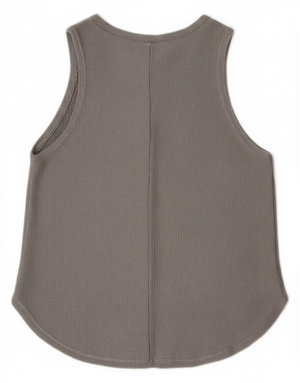 Zara Dame Trafaluc Vest Tank Top UK 10 Small Grå Flecked Bomuld