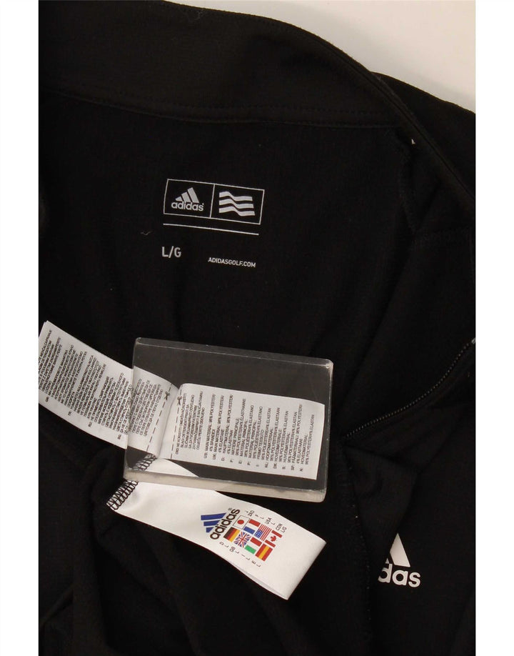 Adidas Sweatshirt med lynlås til mænd, stor sort polyester