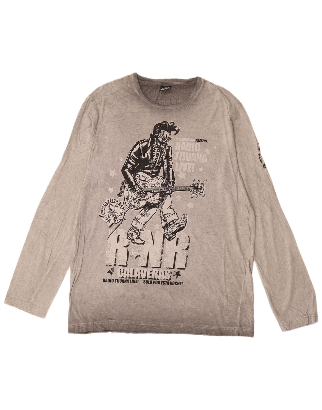 Scorpion Bay Herre grafisk top langærmet XL grå bomuld