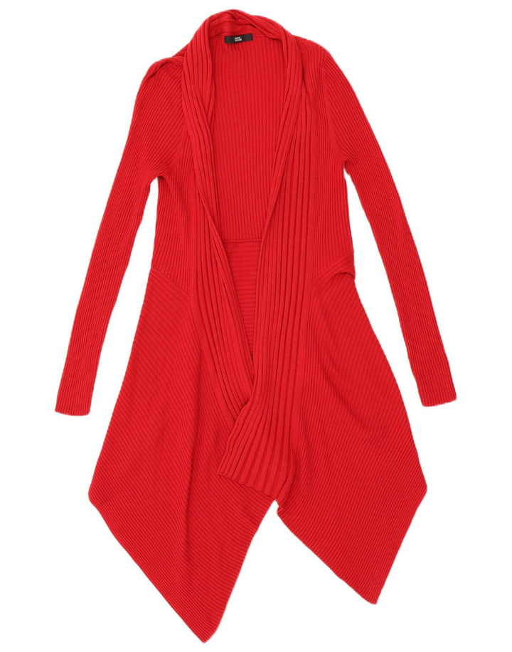 Marks & Spencer Womens Open Cardigan Sweater UK 12 Medium Rød Polyamid