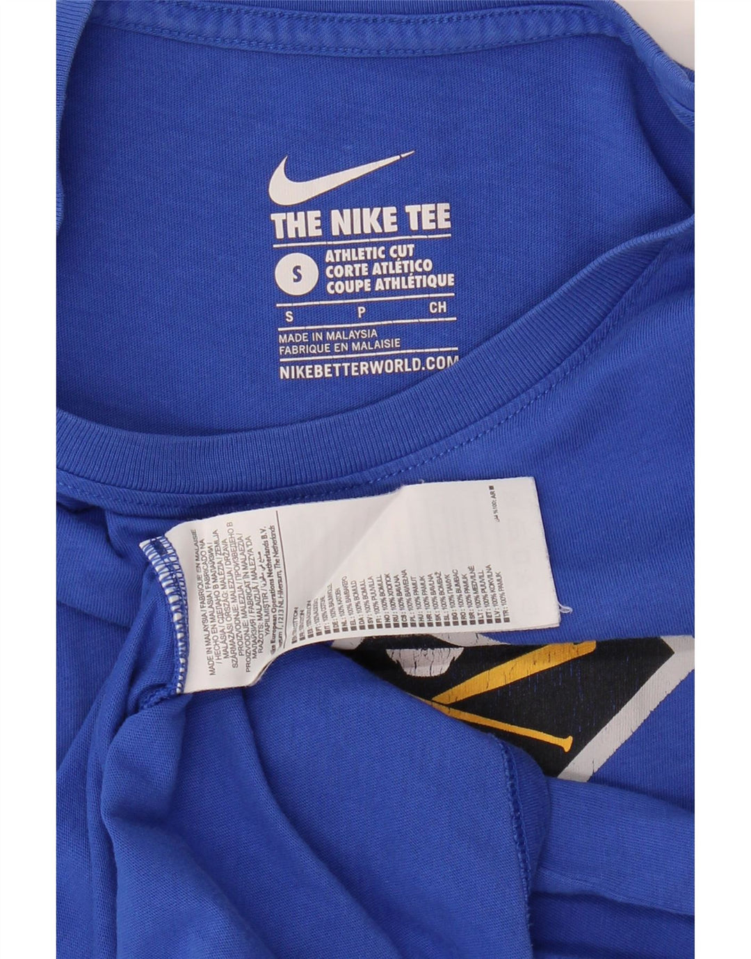 Nike Herre Athletic Cut Grafisk T-Shirt Top Lille Blå Bomuld