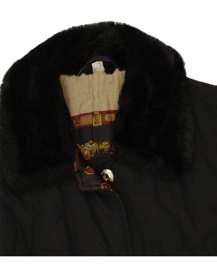 VINTAGE Womens Overcoat UK 8 Small  Black Polyester Vintage Vintage and Second-Hand Vintage from Messina Hembry 