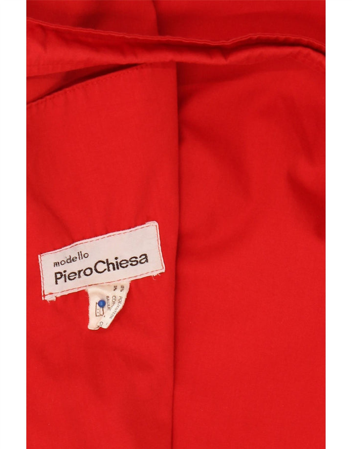 VINTAGE Trench Coat til kvinder UK 14 Medium Rød Polyester