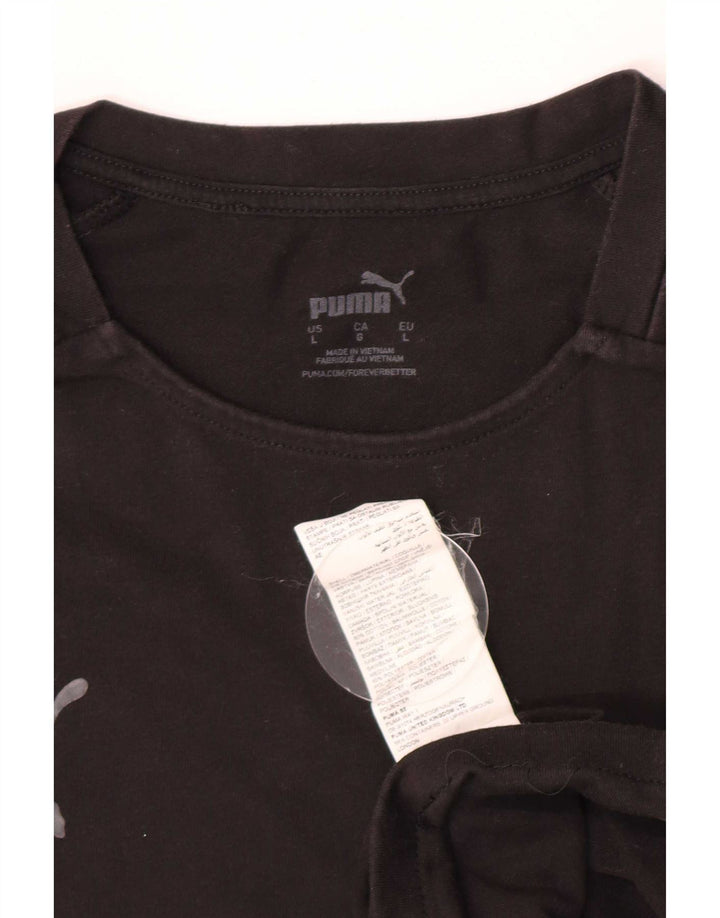 Puma Herre Kortærmet Regular T-Shirt Top Stor Sort Bomuld