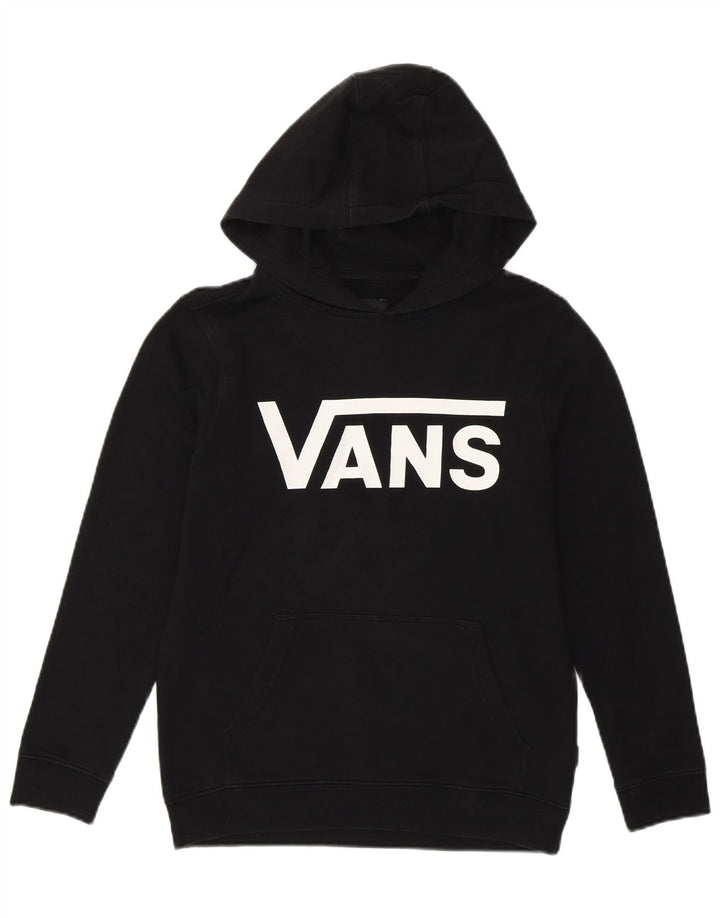 VANS Womens Graphic Hoodie Jumper UK 12 Medium Black Cotton Vintage Vans and Second-Hand Vans from Messina Hembry 