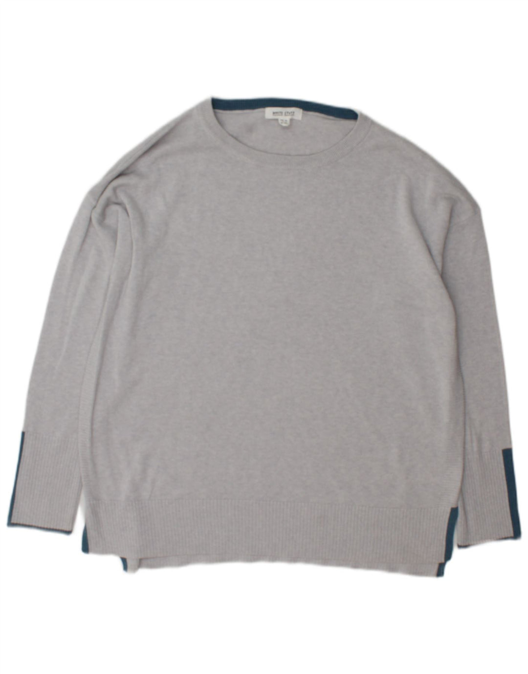 White Stuff Dame Boat Neck Jumper Sweater UK 16 Stor Grå Bomuld