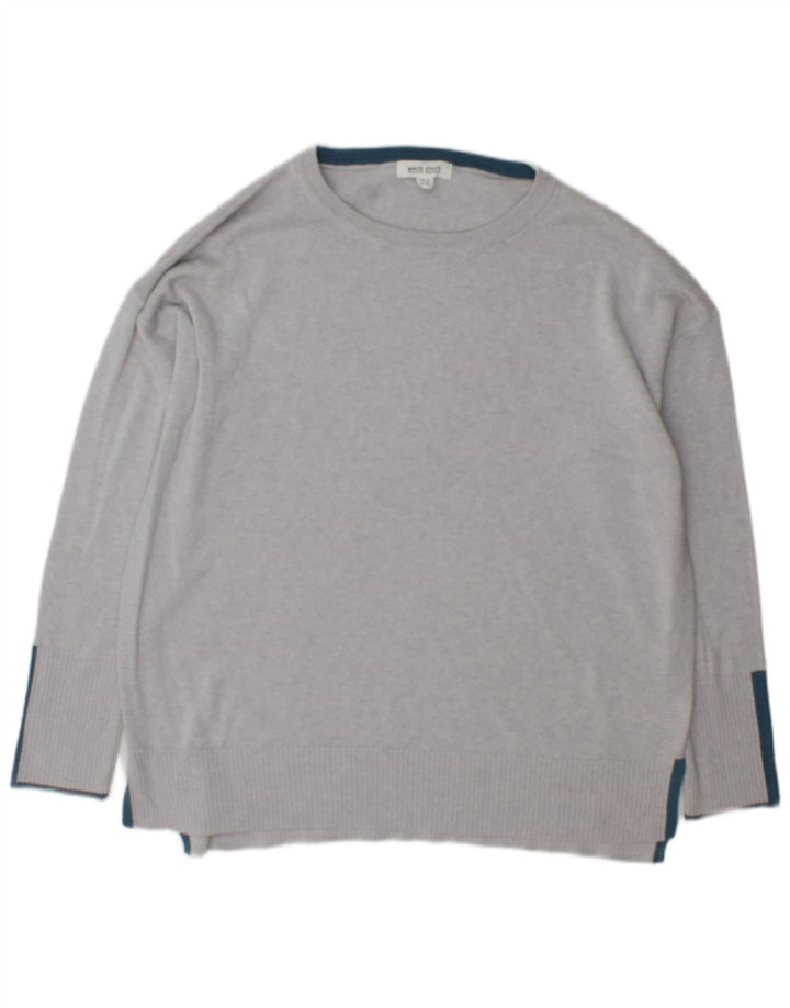 White Stuff Dame Boat Neck Jumper Sweater UK 16 Stor Grå Bomuld