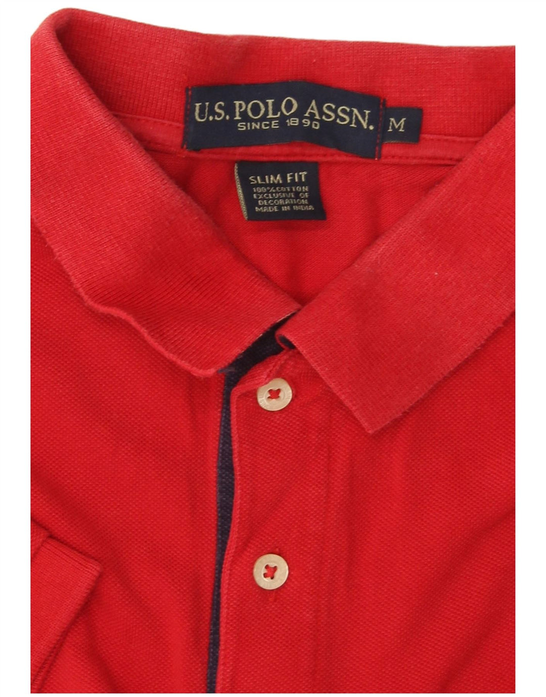 U.S. POLO ASSN. Herre grafisk slim fit poloshirt Medium rød bomuld