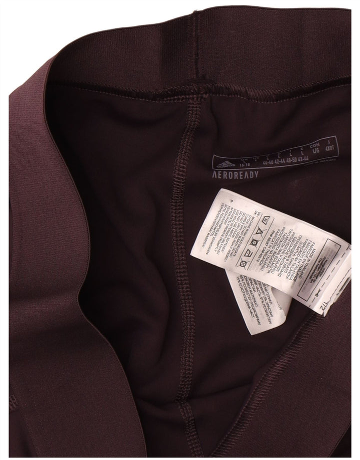 Adidas Aeroready Leggings til kvinder UK 16/18 Stor brun polyester