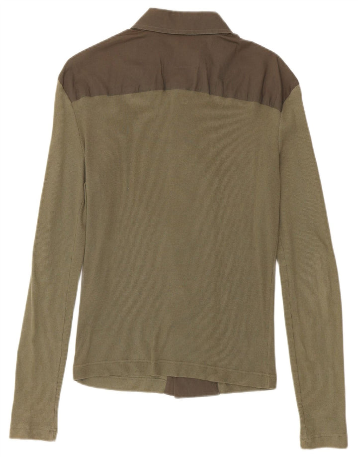 Bikkembergs Herre grafisk skjorte Medium Khaki Colourblock Bomuld