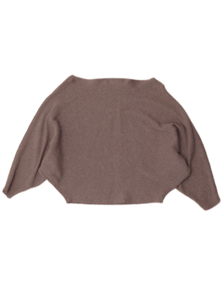 Zara Dame Batwing Boat Neck Jumper Sweater UK 12 Medium Grey Viscose