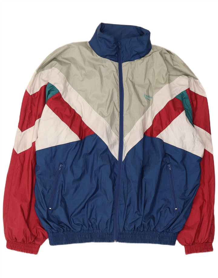 Vintage oversize hel træningsdragt til mænd Medium marineblå farveblok