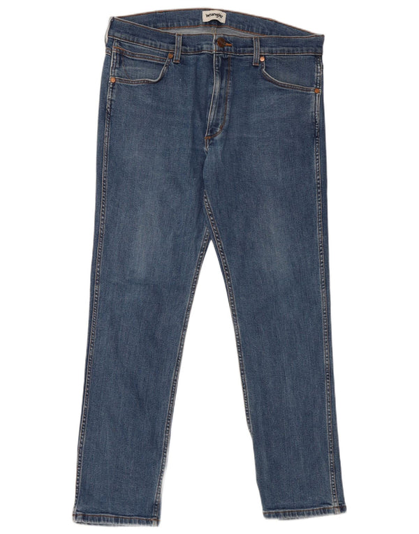 Wrangler Herre Greensboro Straight Jeans W36 L32 Blå Bomuld