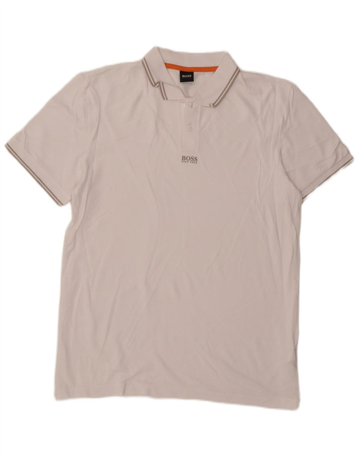 Hugo Boss Herre poloshirt Stor hvid bomuld