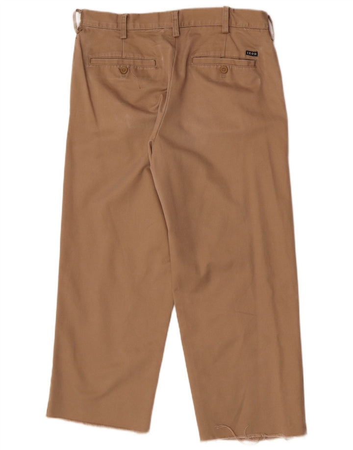Izod Herre Pegged Cropped Trousers W32 L25 Beige Bomuld