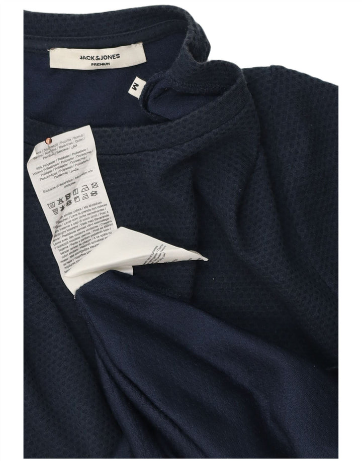 Jack & Jones herre T-shirt top mellem marineblå plettet bomuld