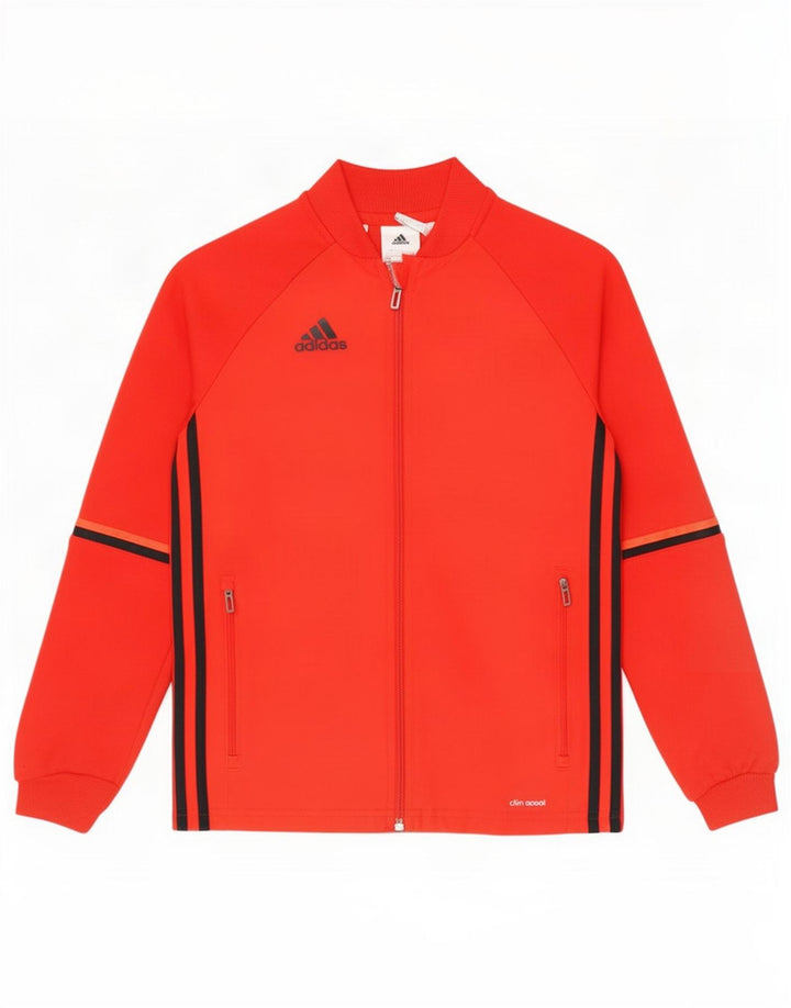 Adidas Boys Climacool Træningsdragt Topjakke 9-10 År Rød Colourblock