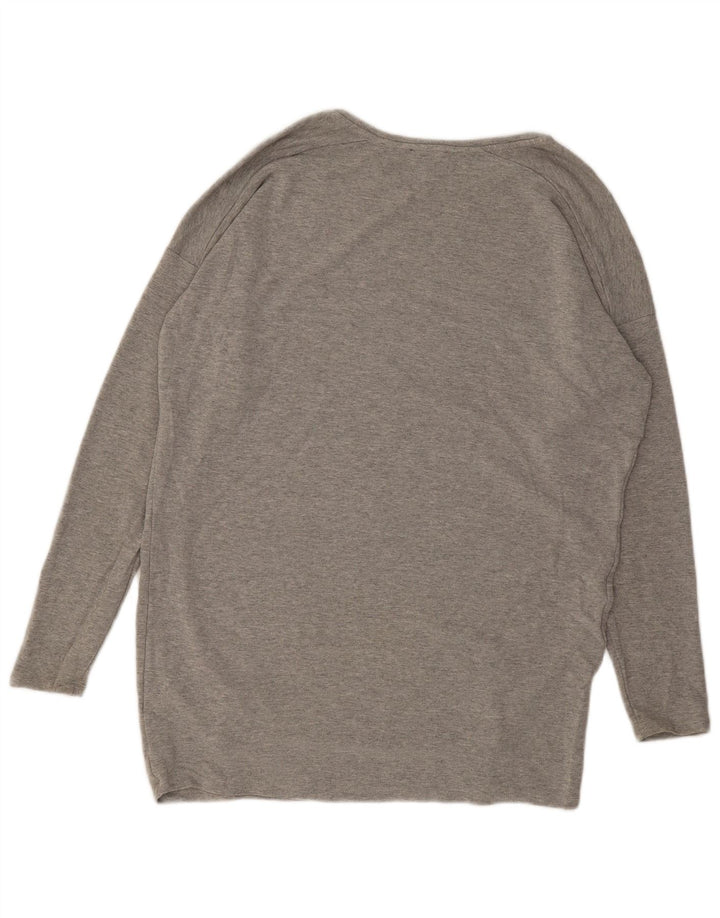 Topshop Dame Oversized Top Langærmet UK 12 Medium Grå Viscose