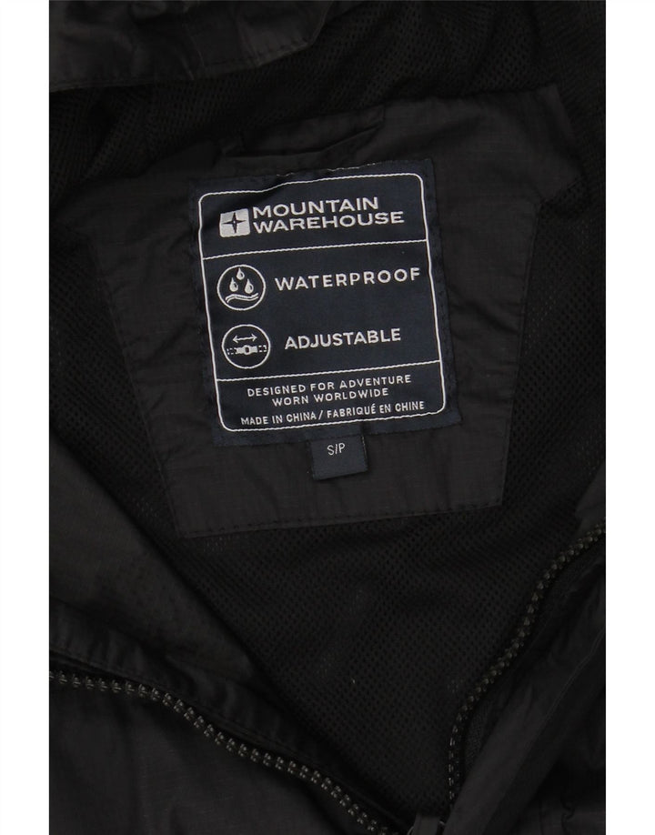 MOUNTAIN WAREHOUSE Mens Hooded Rain Jacket UK 36 Small Black Nylon