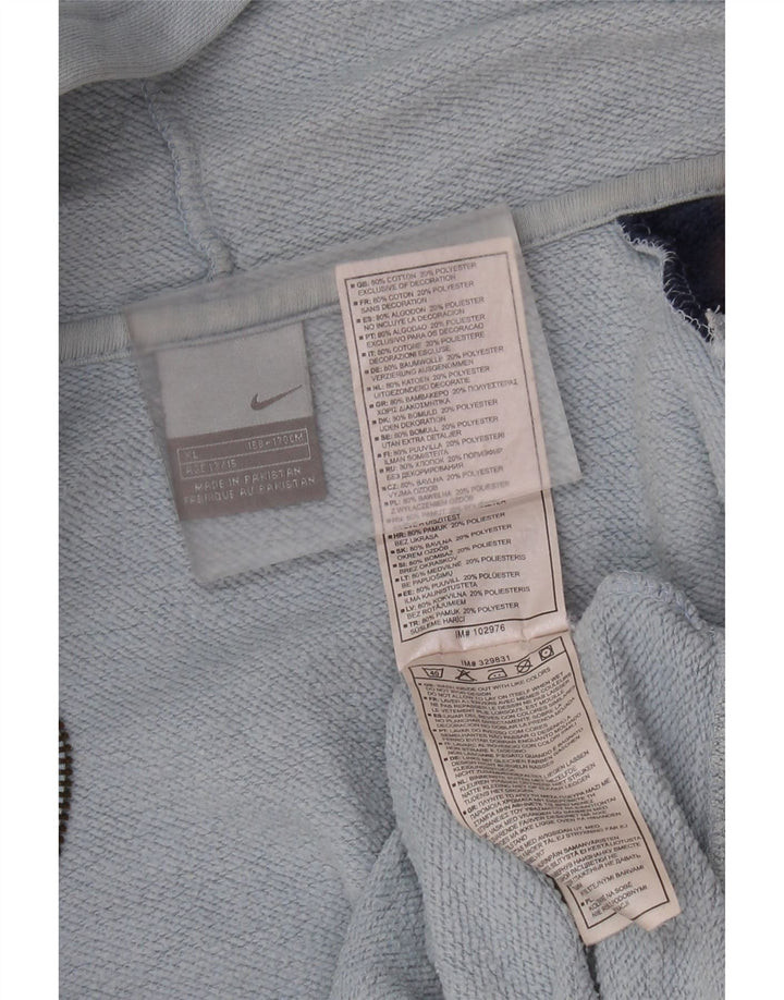 Nike drenge grafisk hættetrøje med lynlås 13-14 år XL Blå Colourblock Bomuld