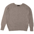 ZARA Dame Boat Neck Jumper Sweater UK 14 Medium Grey Flecked Viscose