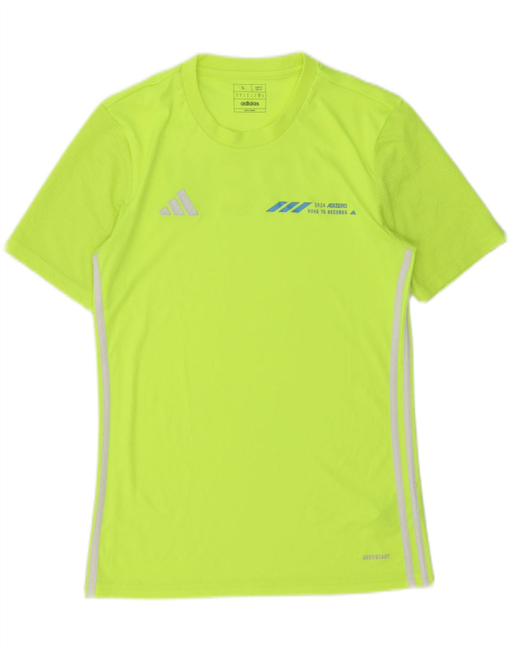 Adidas Herre Slim Fit Grafisk T-Shirt Top Lille Grøn Polyester