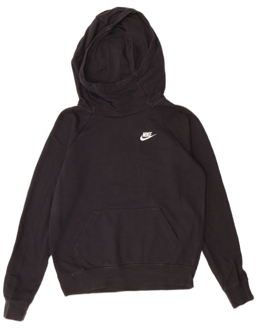 Nike Dame Oversized Hoodie Jumper UK 10 Small Black Bomuld