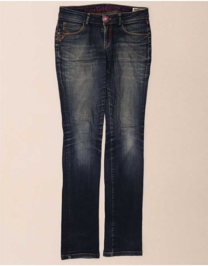 DESIGUAL Womens Regular Fit Straight Jeans W26 L31 Blue Cotton Vintage Desigual and Second-Hand Desigual from Messina Hembry 
