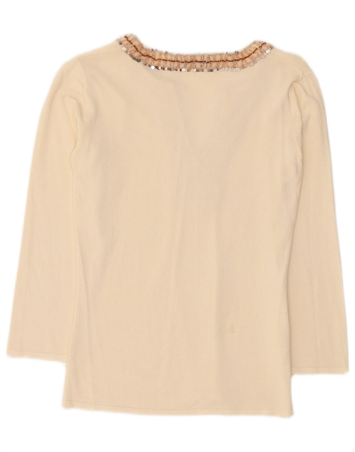 Zara Dametop Langærmet UK 12 Medium Beige Viscose