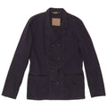 Zara Herre Double Breasted Blazer Jacket UK 38 Medium Navy Blue Bomuld