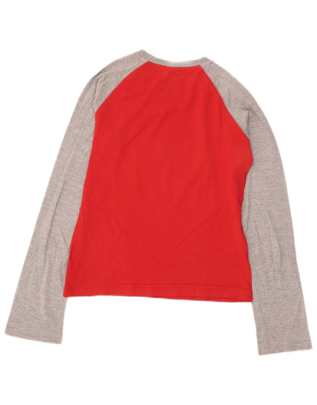 Nike Womens Crop Grafisk Top Langærmet UK 10/12 Medium Red Colourblock