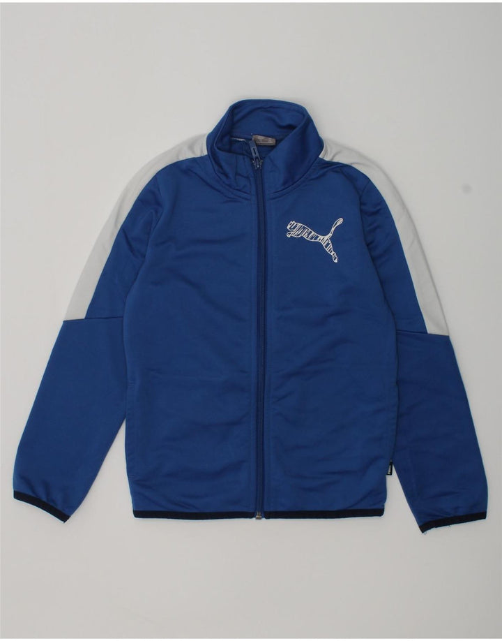 PUMA Boys Tracksuit Top Jacket 5-6 Years Blue Colourblock Polyester | Vintage Puma | Thrift | Second-Hand Puma | Used Clothing | Messina Hembry 