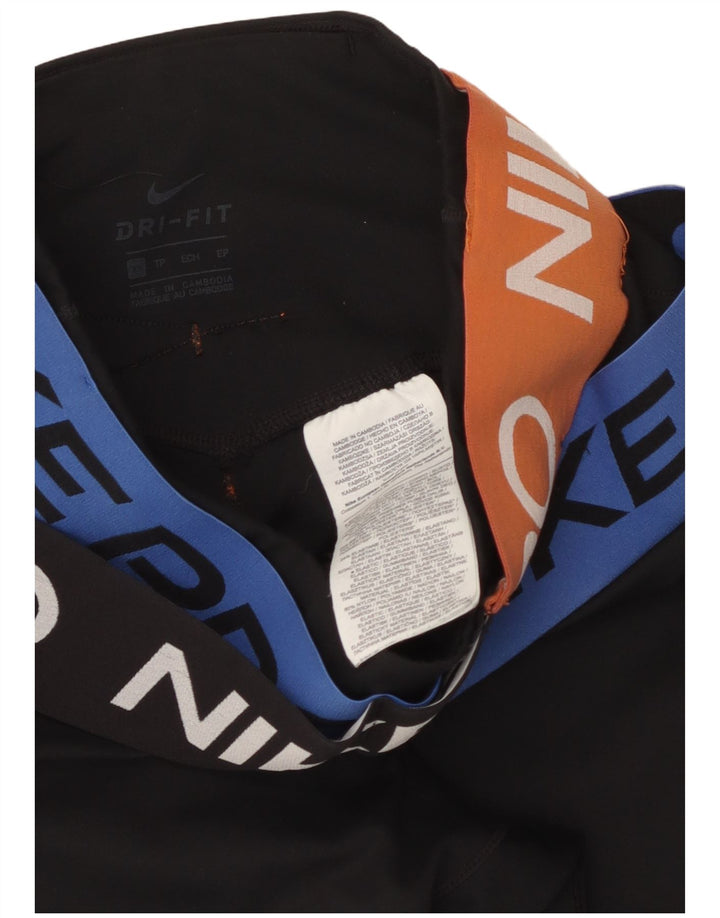NIKE Dri Fit grafiske leggings til kvinder UK 4 XS sort polyester