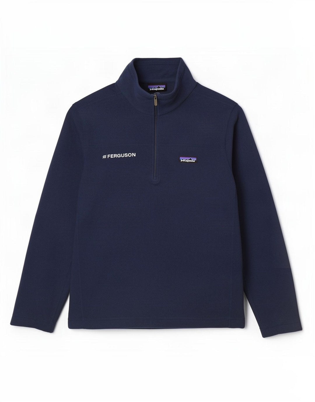 Patagonia herre lynlås hals fleece jumper stor marineblå polyester