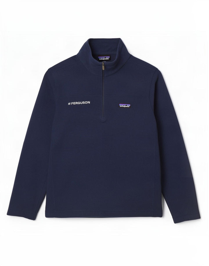 Patagonia herre lynlås hals fleece jumper stor marineblå polyester