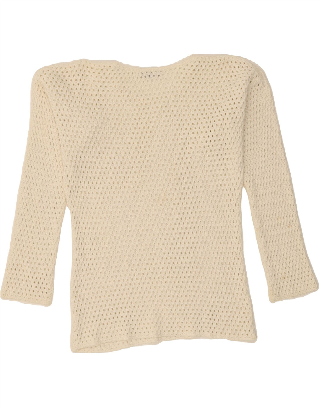 ZERO Womens See Through Crew Neck Jumper Sweater IT 42 Medium White Vintage Zero and Second-Hand Zero from Messina Hembry 