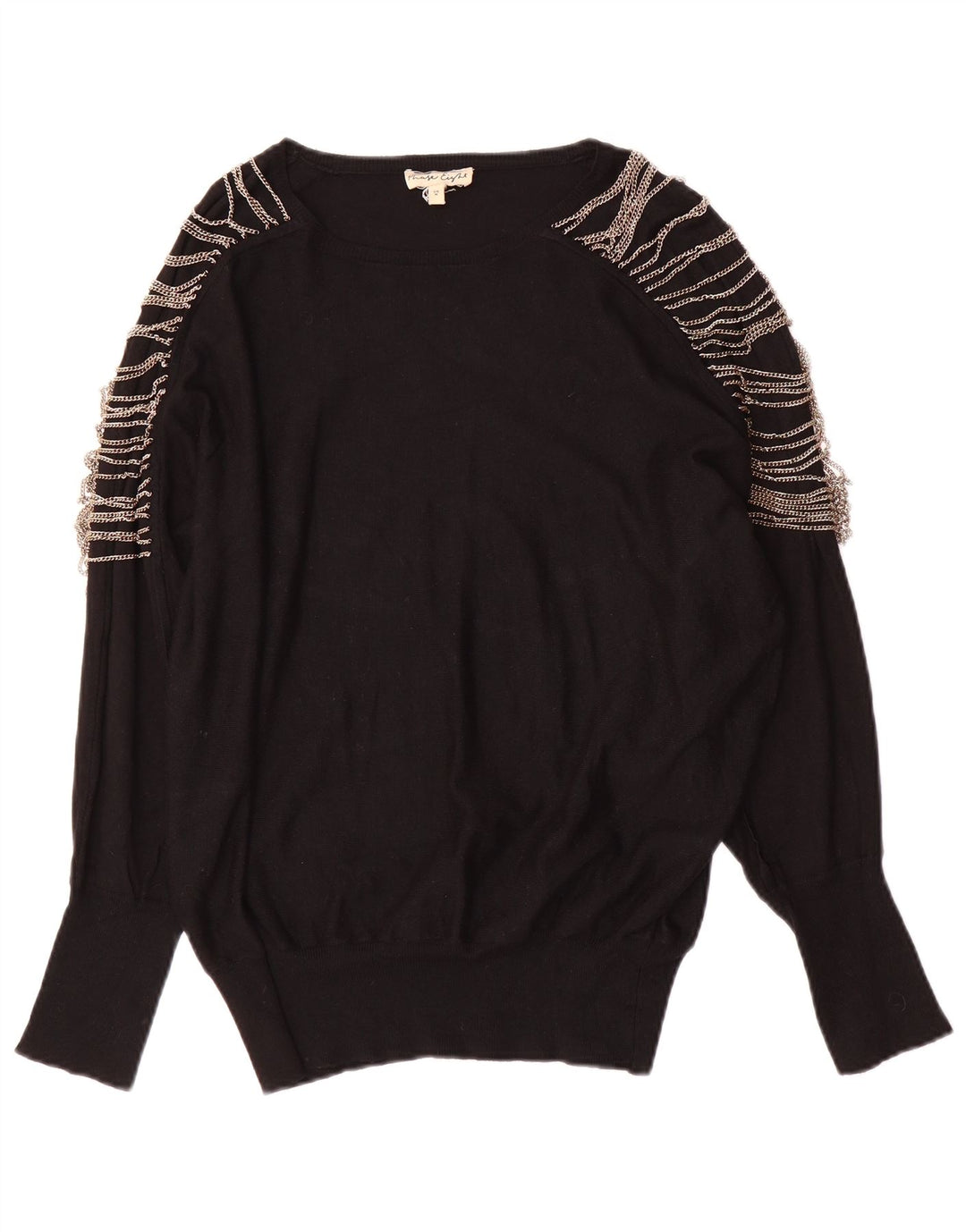 Phase Eight Dame Boat Neck Jumper Sweater UK 14 Medium Black Viscose