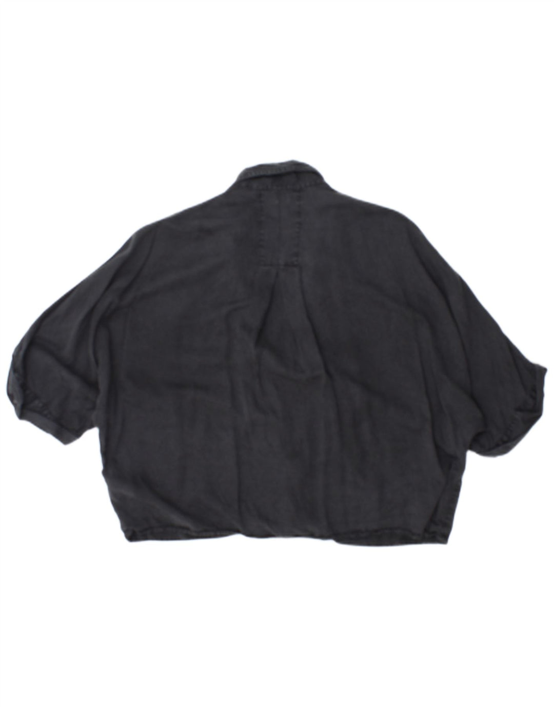ZARA Kortærmet Oversized skjortebluse til kvinder UK 10 Lille Sort