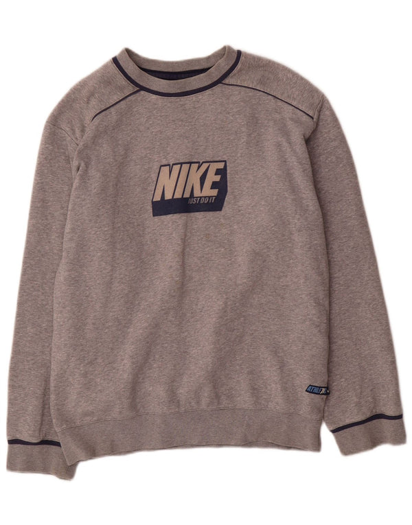 Nike Boys Grafisk Sweatshirt Jumper 12-13 år Stor Grå Flecked
